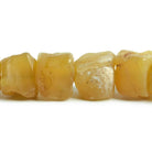 10x10-12x12mm Daffodil Yellow Agate Hammer Faceted Cube 8 inch 16 pieces - The Bead Traders