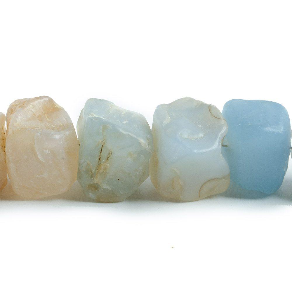 10x10-12x12mm Periwinkle Blue Agate Hammer Faceted Cube 8 inch 17 pieces - The Bead Traders