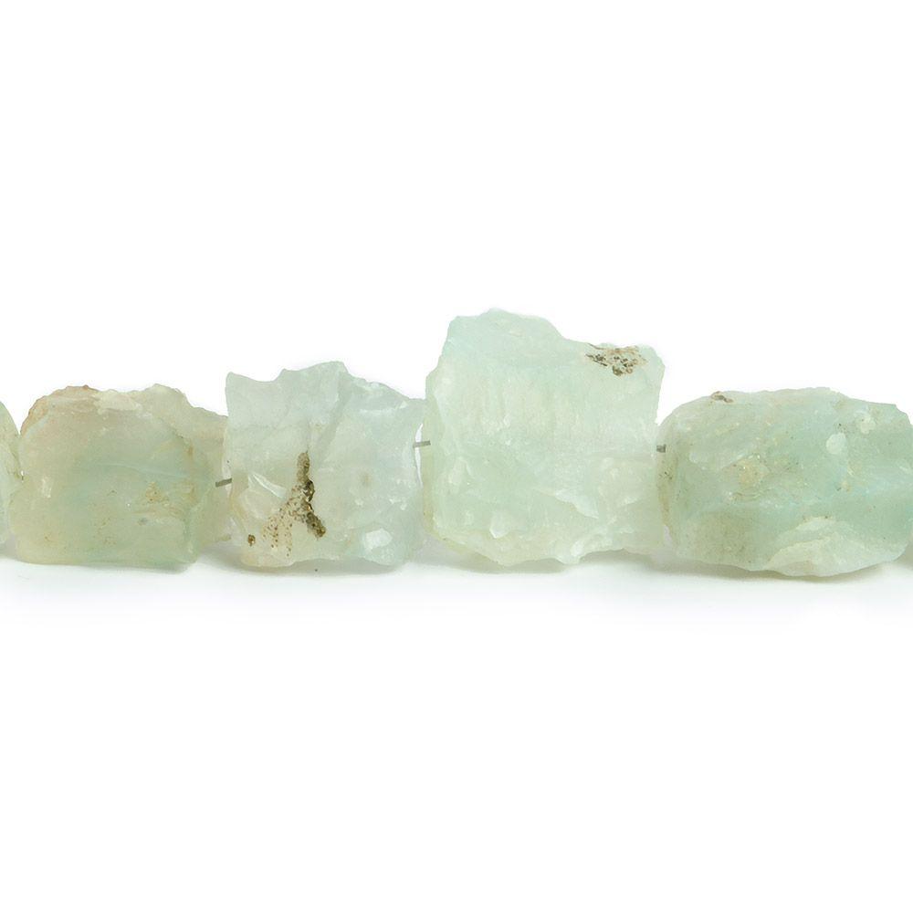 10x10-12x12mm Seaglass Aqua Agate Hammer Faceted Square 8 inch 16 pcs - The Bead Traders