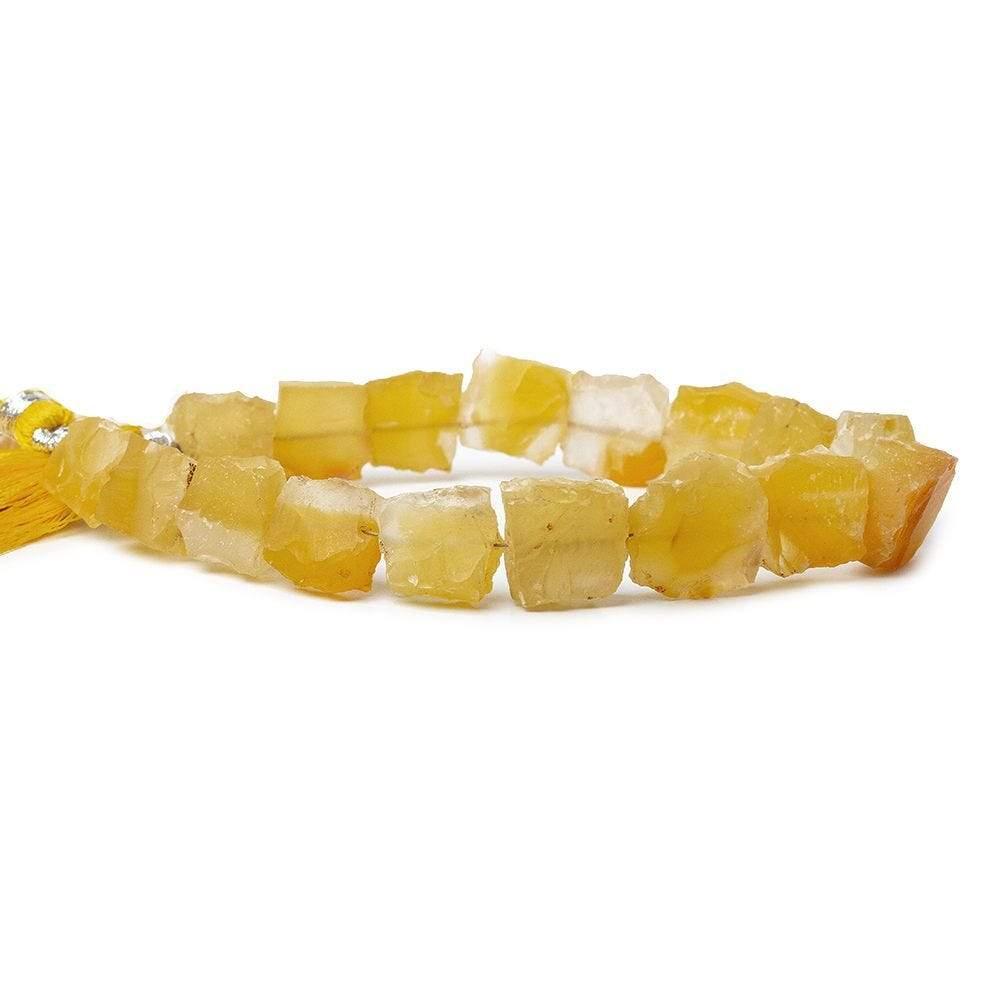 10x10-14x14mm Buttercup Yellow Agate Beads Hammer Faceted Square 8 inch 16 pcs - The Bead Traders