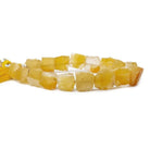 10x10-14x14mm Buttercup Yellow Agate Beads Hammer Faceted Square 8 inch 16 pcs - The Bead Traders