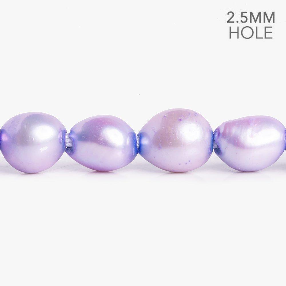 10x10.5mm-13x11mm Light Orchid Large Hole Baroque Freshwater Pearls 16 inch 37 pieces - The Bead Traders
