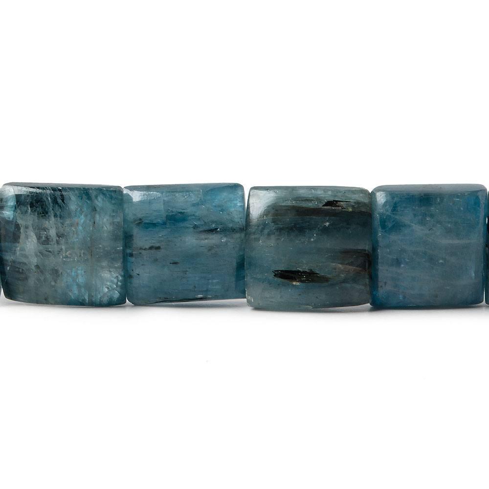 10x10mm-12x12mm Blue Kyanite plain square beads 15 inch 26 pieces - The Bead Traders