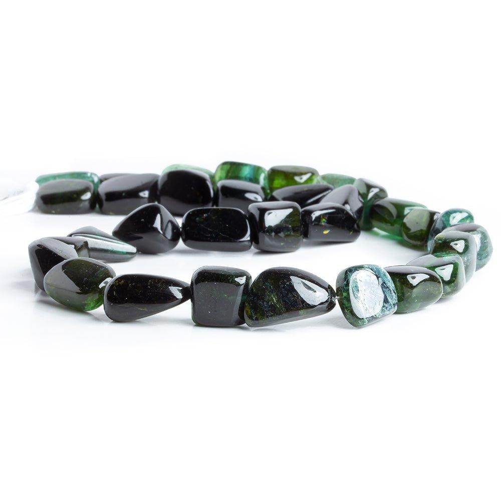 10x10mm-14.5x10mm Green Tourmaline Plain Nugget Beads 16 inch 32 pieces - The Bead Traders