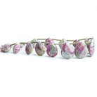 10x10mm-16x12.5mm Ruby in Marble Faceted Heart and Pear Beads 9 inch 16 pieces - The Bead Traders