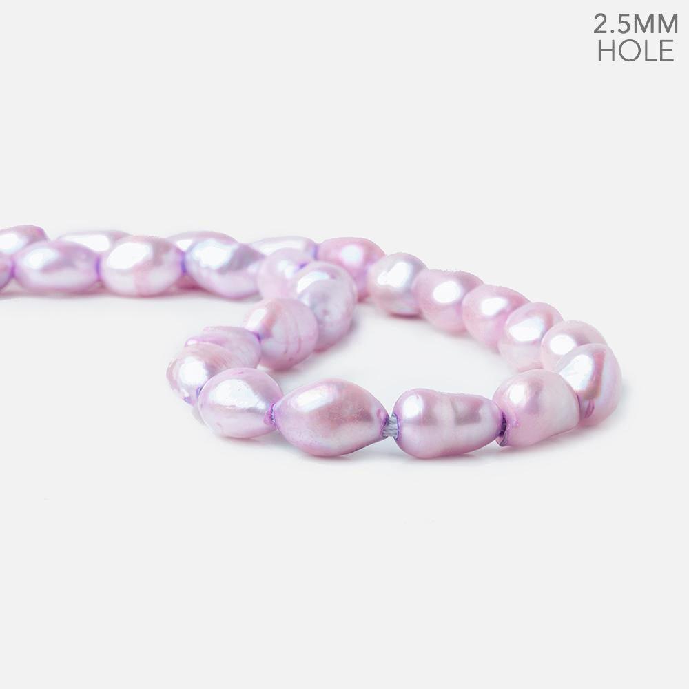 10x11-10x12.5mm Lilac Baroque 2.5mm Large Hole Pearls 15 inch 26 pcs - The Bead Traders