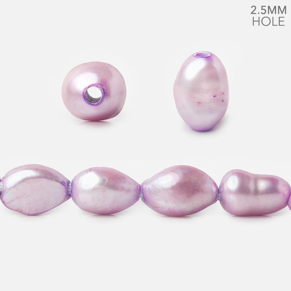 10x11-10x12.5mm Lilac Baroque 2.5mm Large Hole Pearls 15 inch 26 pcs - The Bead Traders