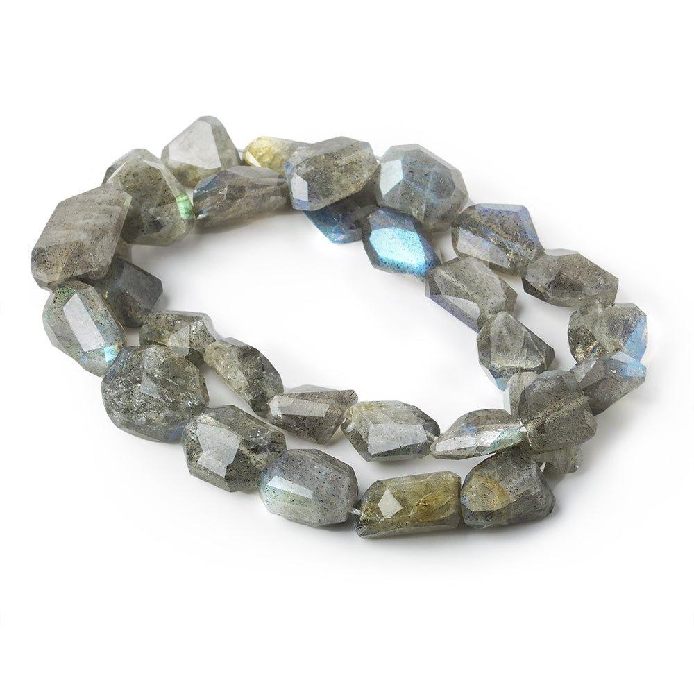 10x12-15x11mm Labradorite Faceted Nugget Bead 16 inch 31 pieces - The Bead Traders