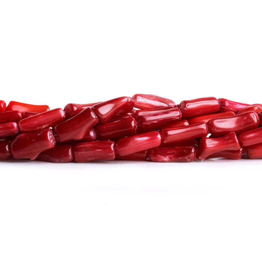 10x3mm Red Bamboo Coral Beads, 14 inch - The Bead Traders