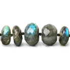10x5-19x12mm Labradorite Faceted Rondelle beads 8 inch 21 pieces - The Bead Traders