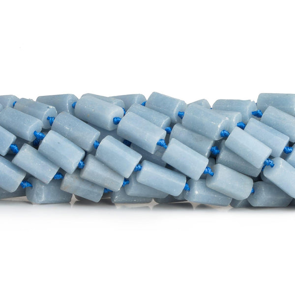 10x5mm Angelite Faceted Tubes 16 inch 34 beads