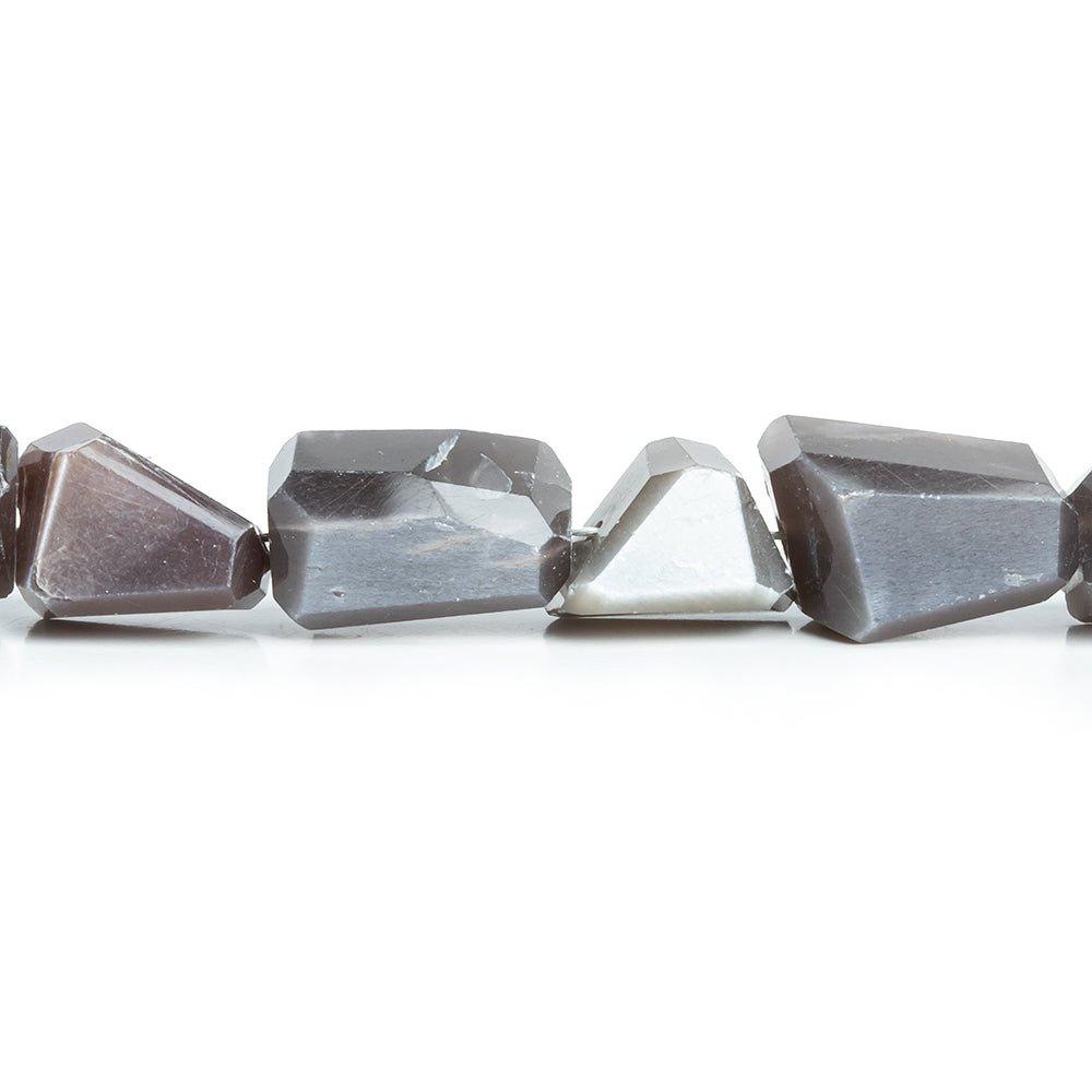 10x6.5mm-15x8mm Chocolate Moonstone Faceted Nugget Beads 8 inch 20 pieces - The Bead Traders