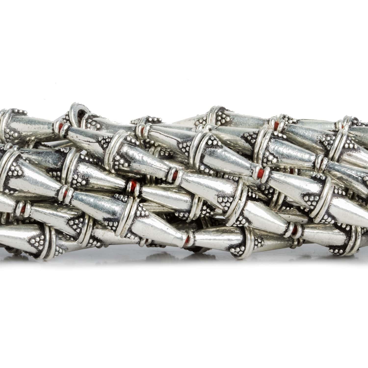 10x6mm Antiqued Silver Plated Copper Bali Bead Caps 8 inch 20 beads - The Bead Traders