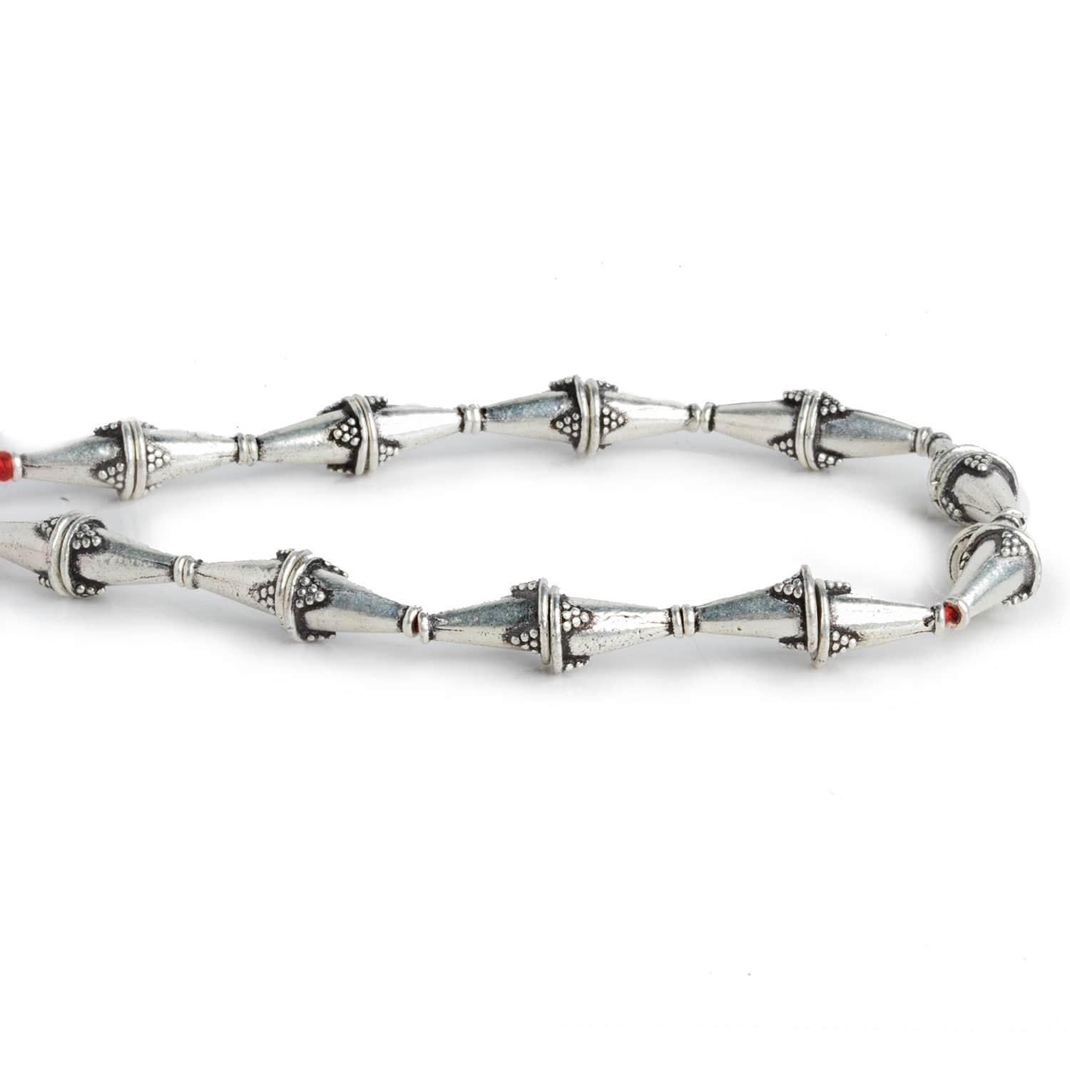 10x6mm Antiqued Silver Plated Copper Bali Bead Caps 8 inch 20 beads - The Bead Traders
