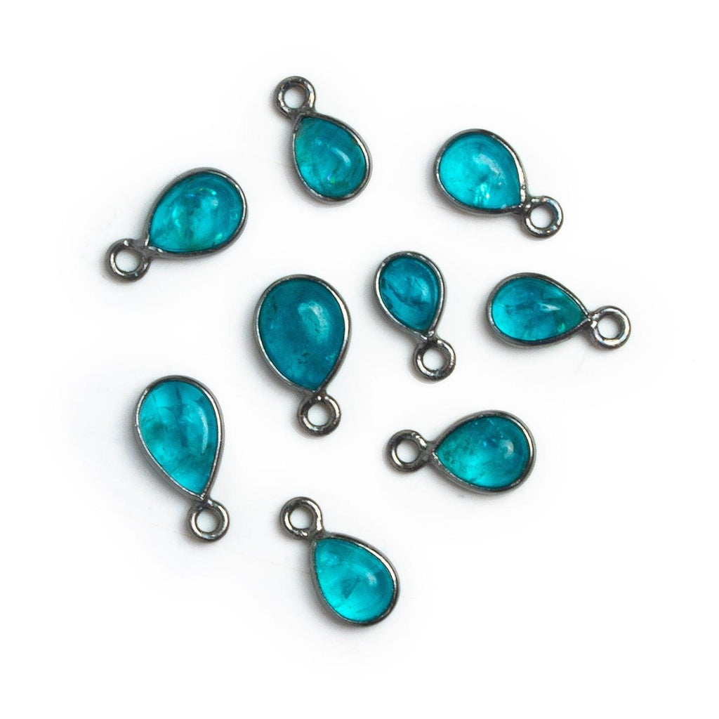 10x6mm Black Gold Bezeled Apatite Pear Pendant 1 Bead - The Bead Traders