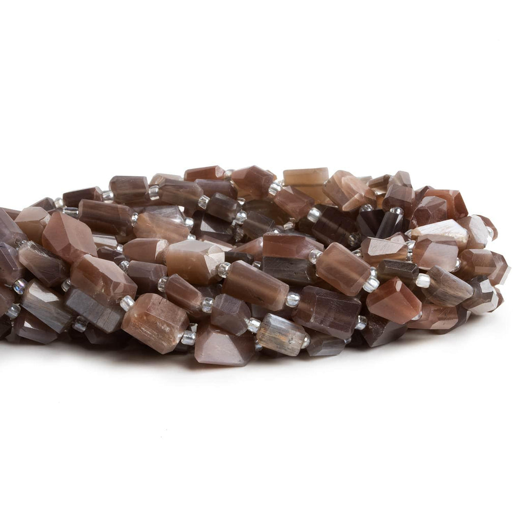 10x6mm Chocolate Moonstone Faceted Nuggets 14 inch 32 beads - The Bead Traders