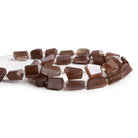10x6mm Chocolate Moonstone Faceted Nuggets 14 inch 32 beads - The Bead Traders
