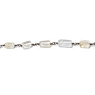 10x6mm Citrine & Crystal Quartz rectangle Black Gold Chain sold by the foot - The Bead Traders