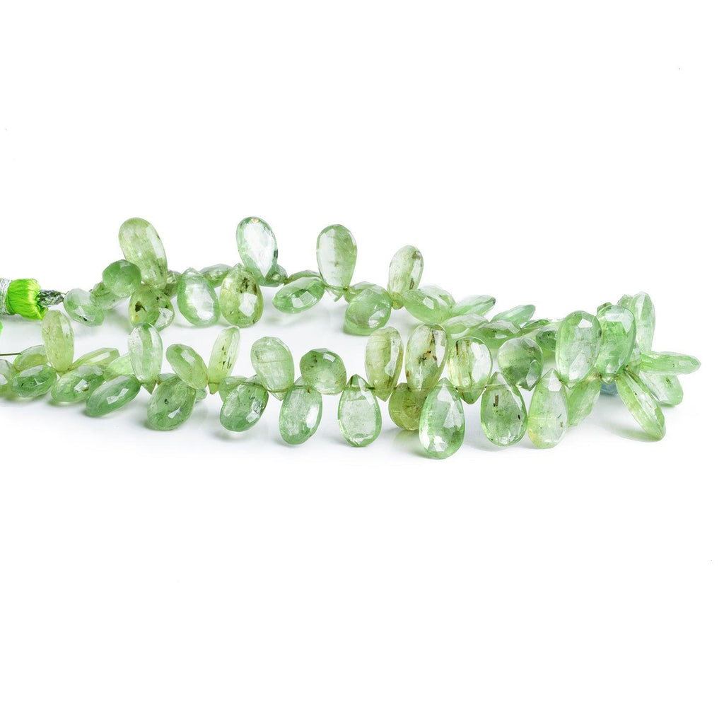 10x6mm Green Kyanite Faceted Pears 8 inch 65 beads - The Bead Traders