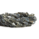 10x6mm Grey Moonstone Faceted Nuggets 14 inch 27 beads - The Bead Traders