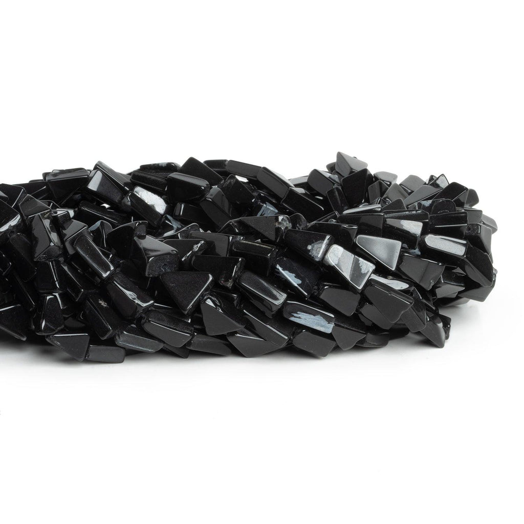 10x6mm Snowflake Obsidian Triangles 14 inch 39 beads - The Bead Traders