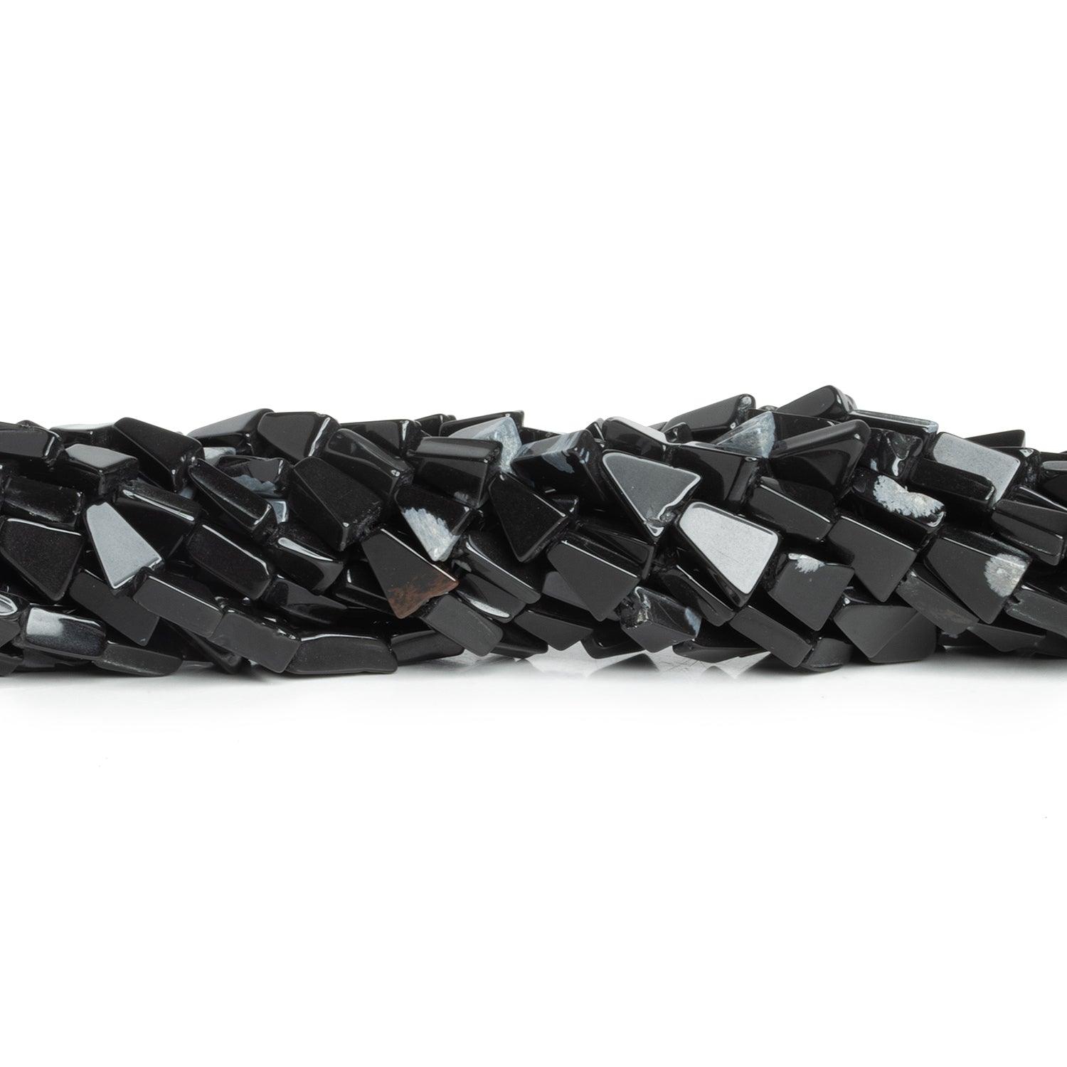 10x6mm Snowflake Obsidian Triangles 14 inch 39 beads - The Bead Traders