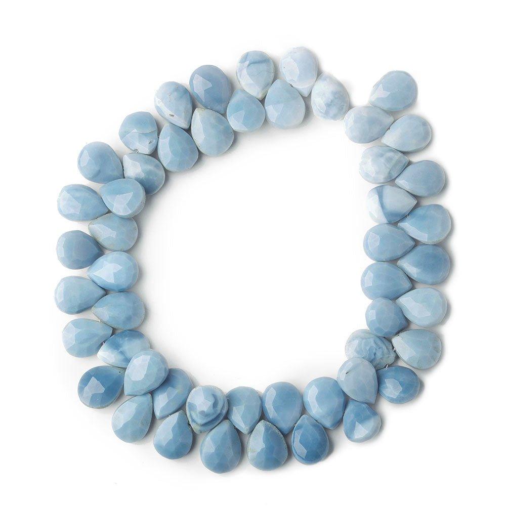 10x7-11.5x7mm Denim Blue Opal Pear Beads 8 inches 52 pieces - The Bead Traders