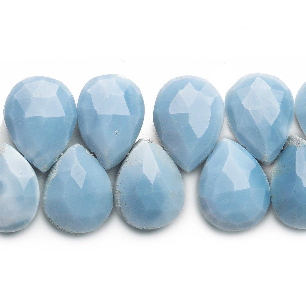10x7-11.5x7mm Denim Blue Opal Pear Beads 8 inches 52 pieces - The Bead Traders