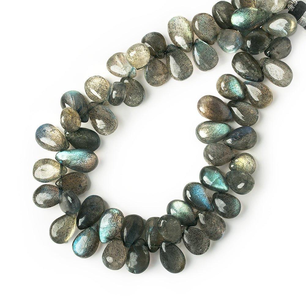 10x7-12x7mm Labradorite Plain Pear Beads 8 inch 54 pieces - The Bead Traders