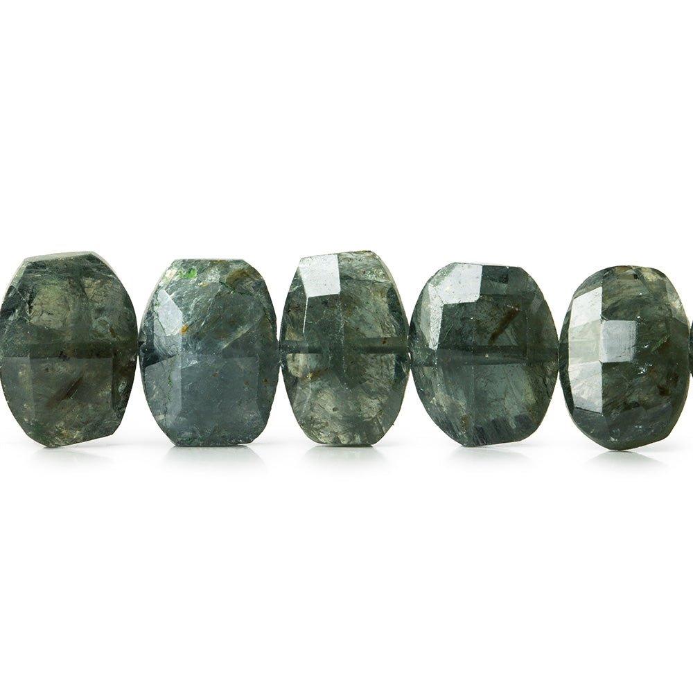 10x7-12x7mm Moss Aquamarine side drilled faceted oval cushions 7.5 inch 23 beads - The Bead Traders