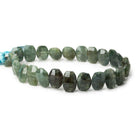 10x7-12x7mm Moss Aquamarine side drilled faceted oval cushions 7.5 inch 23 beads - The Bead Traders