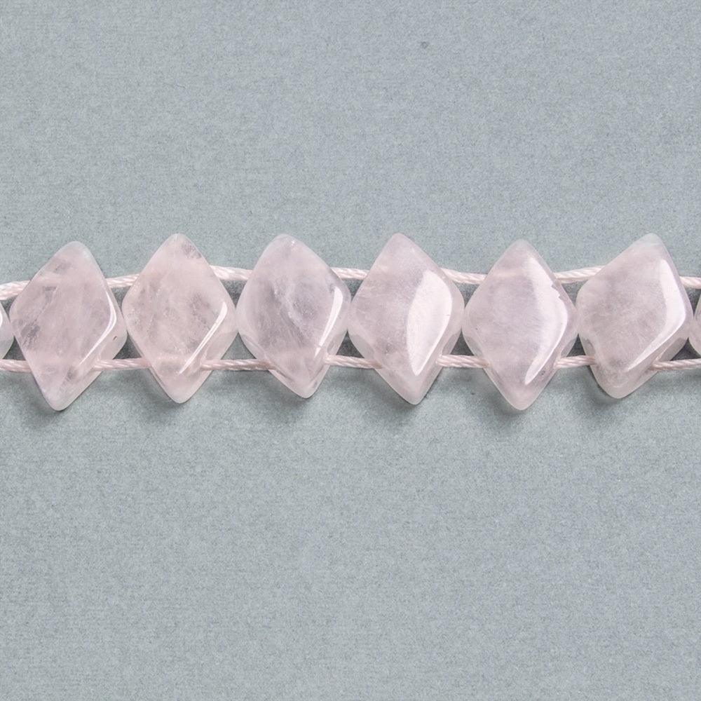 10x7-12x8mm Rose Quartz double drilled kites 16 inches 47 pieces - The Bead Traders