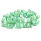 10x7-14x7mm Chrysoprase faceted tear drops 7.5 inch 67 beads - The Bead Traders