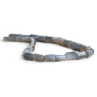 10x7-14x7mm Grey Blue Agate Faceted Hexagon Tubes 16 inches 26 pieces - The Bead Traders
