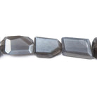 10x7-14x8mm Platinum Grey Moonstone faceted nuggets 8 inch 15 beads - The Bead Traders