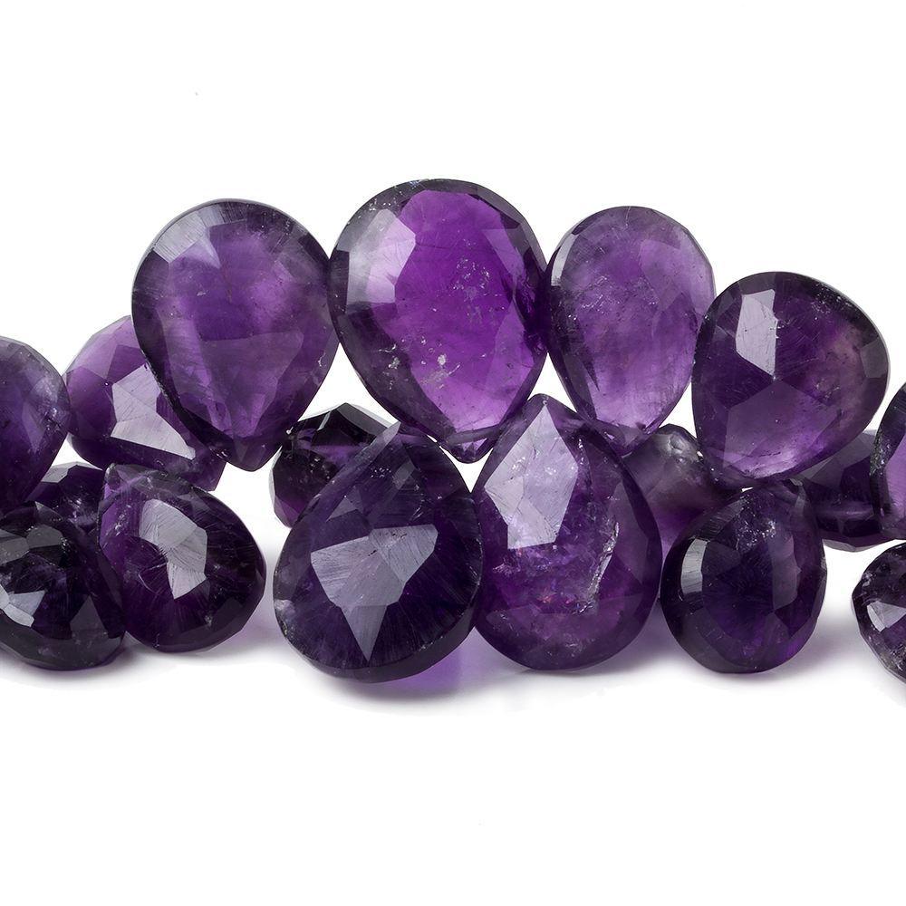 10x7-19x14mm Amethyst faceted pear beads 8 inch 45 pieces - The Bead Traders
