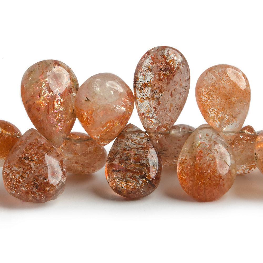 10x7-25x16mm Sunstone plain pear beads 9 inch 56 pieces - The Bead Traders