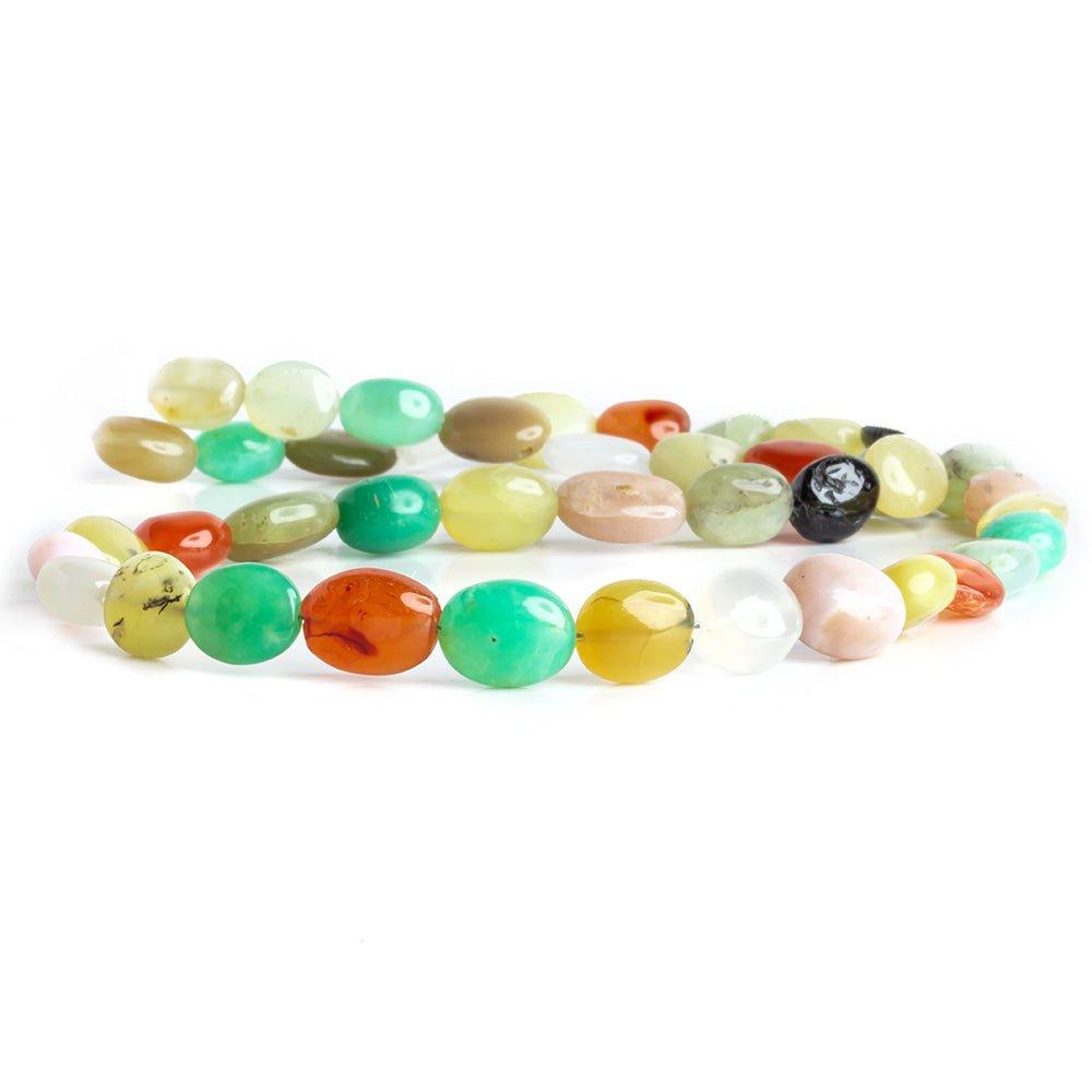 10x7mm-12x10mm Multi Gemstone Plain Ovals 17 inch 40 pieces - The Bead Traders