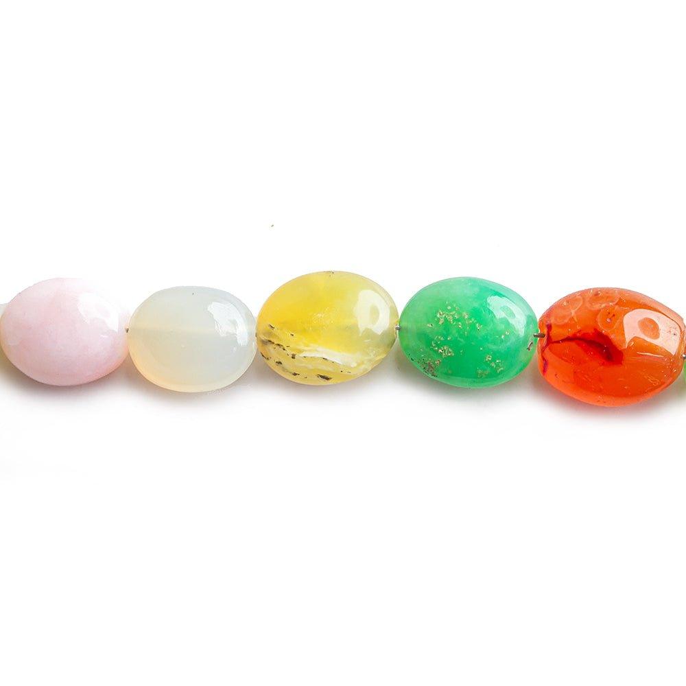 10x7mm-12x10mm Multi Gemstone Plain Ovals 17 inch 40 pieces - The Bead Traders