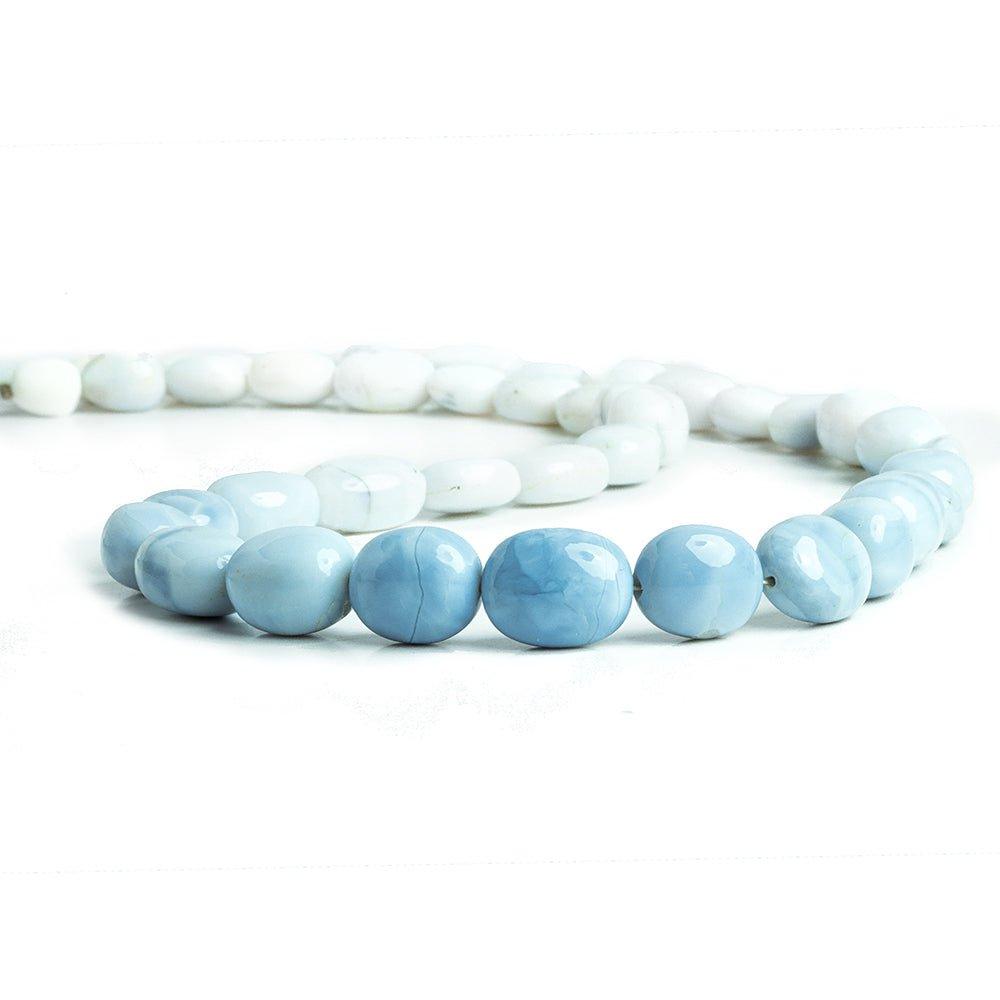 10x7mm-14x9mm Denim Blue Opal Plain Nugget Beads 18 inch 40 pieces - The Bead Traders