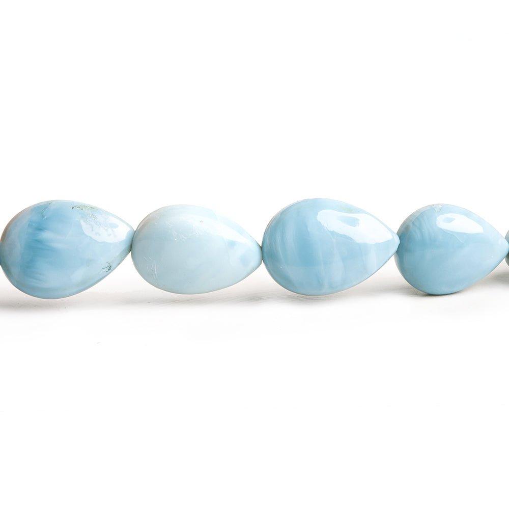 10x7mm-15x11mm Denim Blue Opal Straight Drilled Plain Pear Beads 16 inch 35 pieces - The Bead Traders