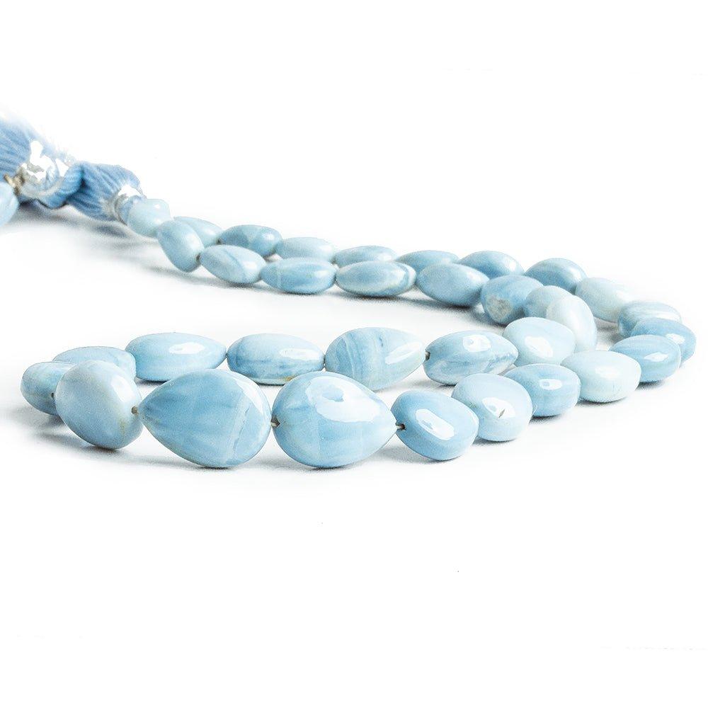 10x7mm-15x11mm Denim Blue Opal Straight Drilled Plain Pear Beads 16 inch 35 pieces - The Bead Traders