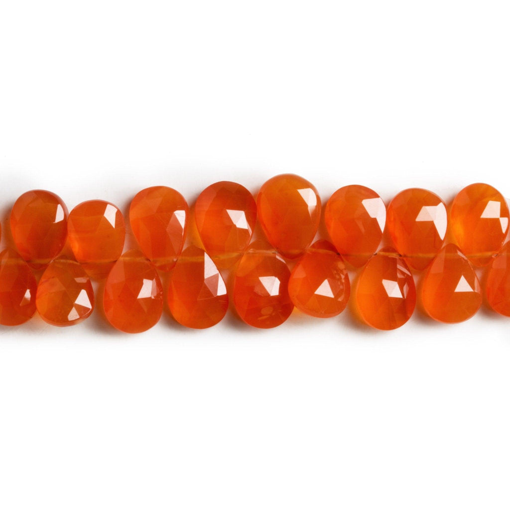 10x7mm Carnelian Faceted Pears 8 inch 50 beads - The Bead Traders