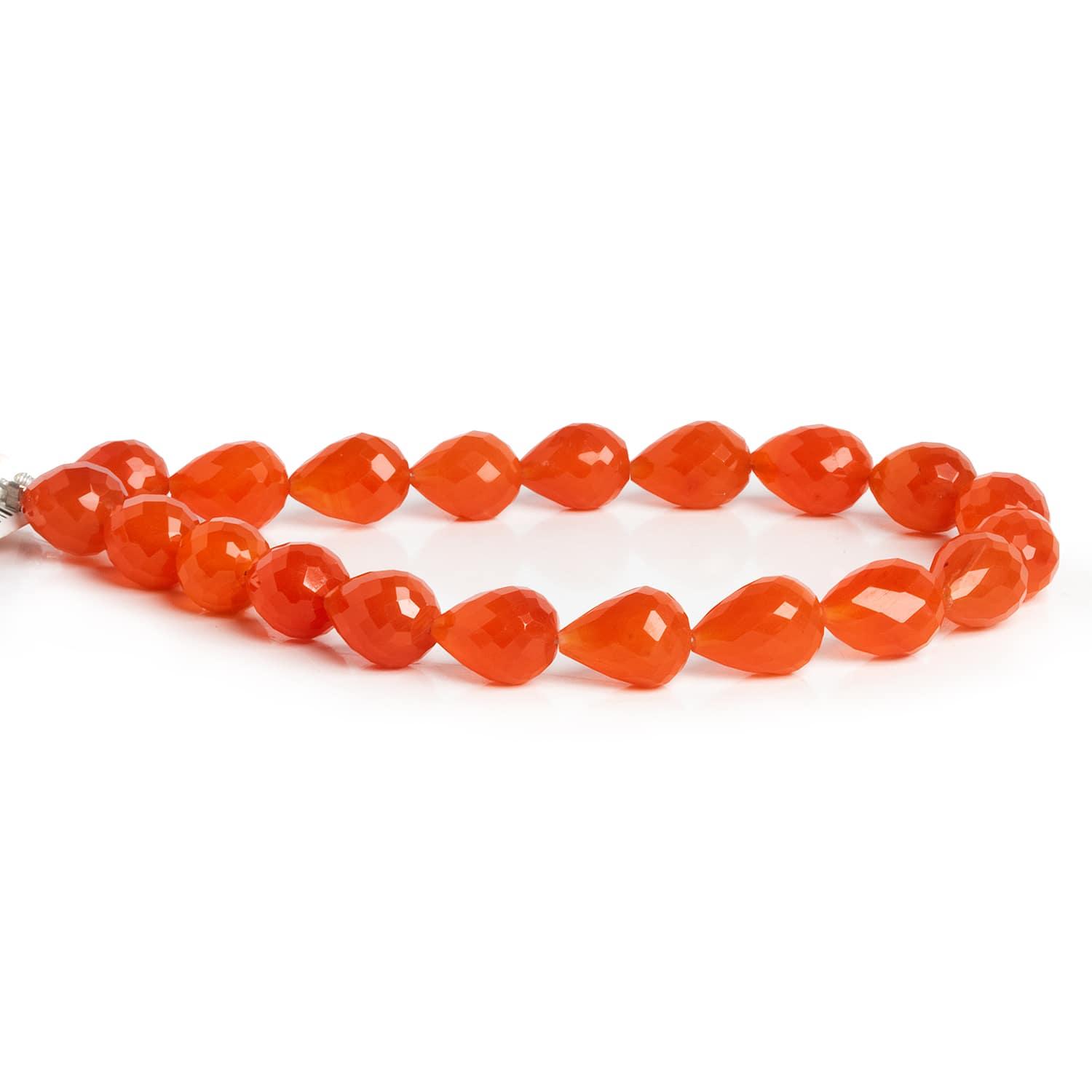10x7mm Carnelian Teardrops 8 inch 20 beads - The Bead Traders