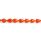 10x7mm Carnelian Teardrops 8 inch 20 beads - The Bead Traders