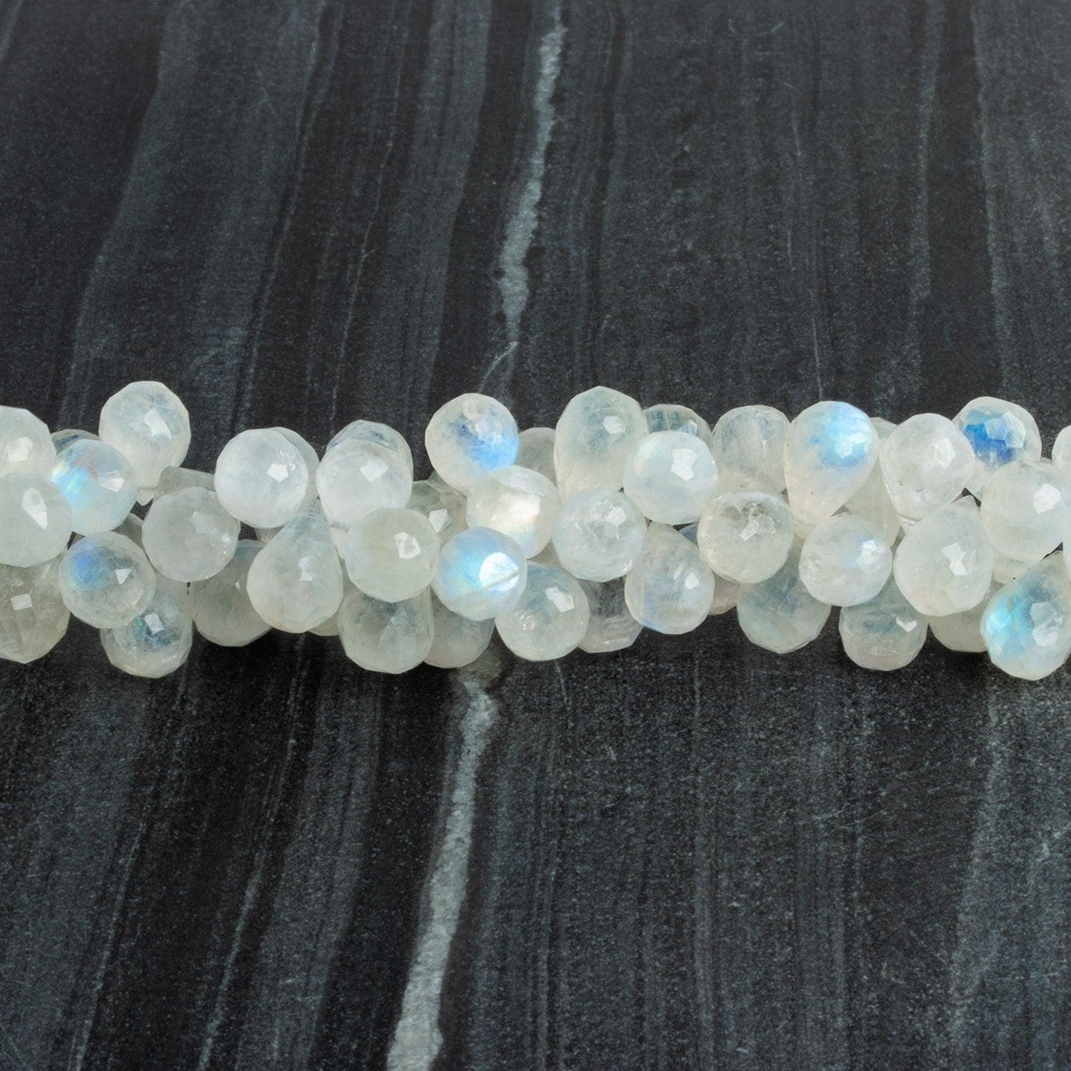 10x7mm Rainbow Moonstone Teardrops 9 inch 65 beads - The Bead Traders