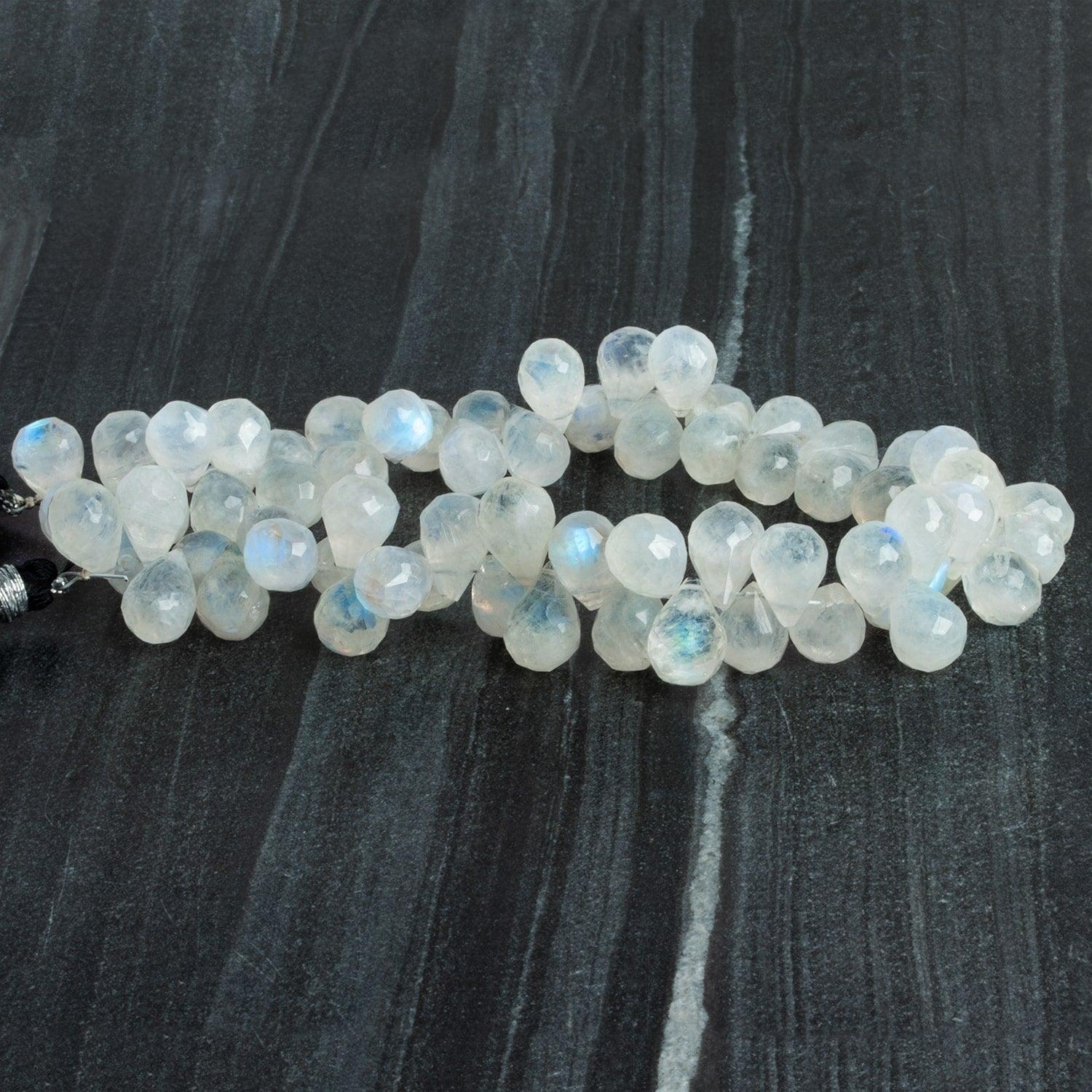 10x7mm Rainbow Moonstone Teardrops 9 inch 65 beads - The Bead Traders