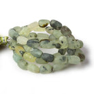 10x8-11x8mm Matte Prehnite tumbled plain nuggets 12 inch 24 beads - The Bead Traders