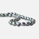 10x8-11x9mm Teal Peacock 2.5mm Large hole Pearl baroque 15 inch 36 pcs - The Bead Traders