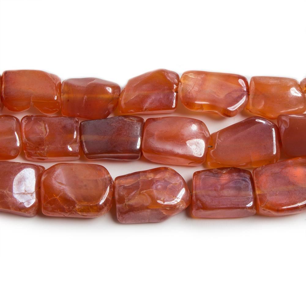 10x8-12x8mm Mystic Carnelian Tumbled Rectangle Beads 7.5 inch 16 pieces - The Bead Traders